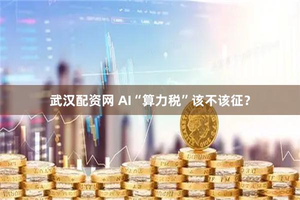 武汉配资网 AI“算力税”该不该征？